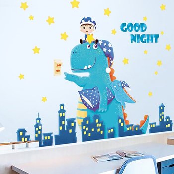 Decal dán tường khủng long xanh goodnight