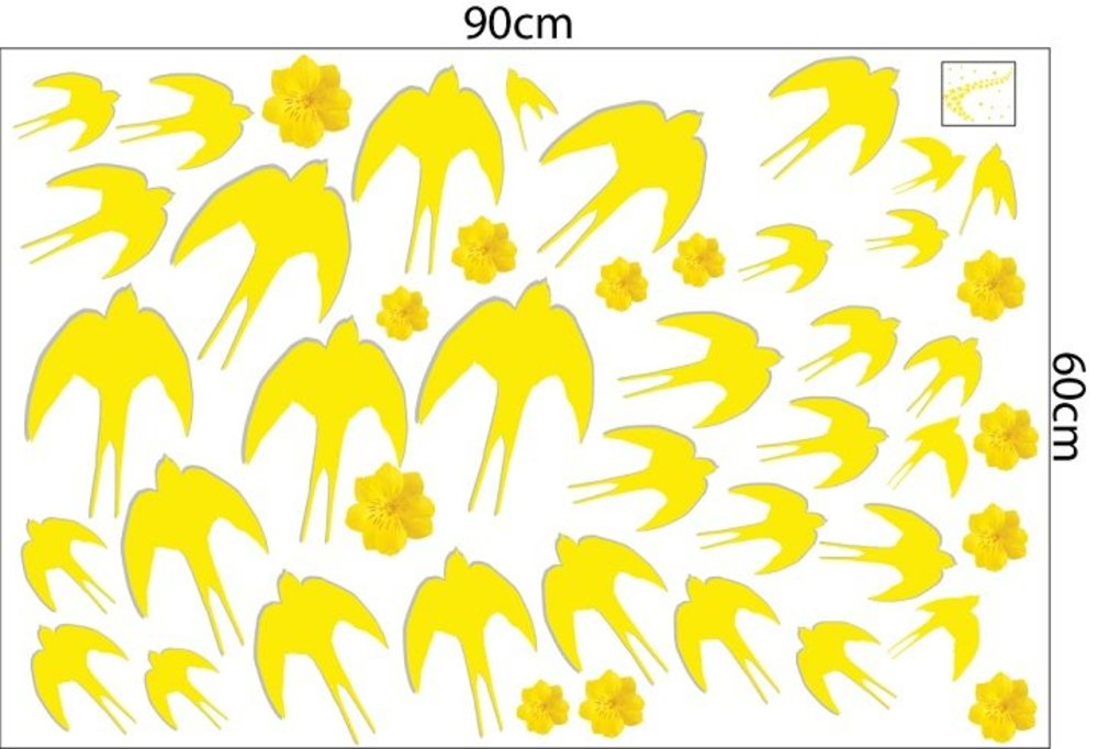 Combo Decal Trang Trí Tết Én Vàng Mừng Xuân Bính Ngọ 2026