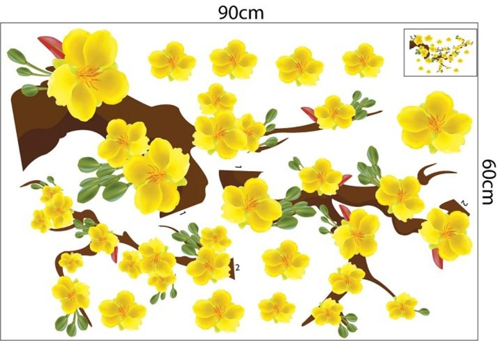 Combo Decal Trang Trí Tết Xuân An Khang Phú Quý
