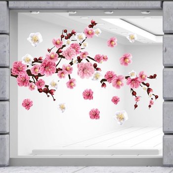 Decal trang trí tết cành đào hồng 4
