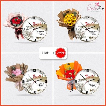 Combo đồng hồ kèm hoa sáp thơm cao cấp