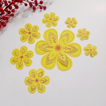 Combo 8 hoa mai dẻo vàng chúc mừng năm mới trang trí tết