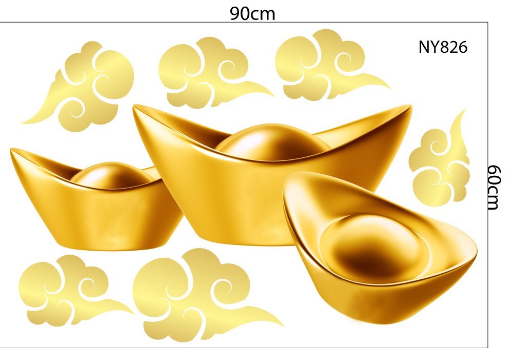 Combo Decal Trang Trí Tết Thần Tài Và Lân Phát Tài 2026