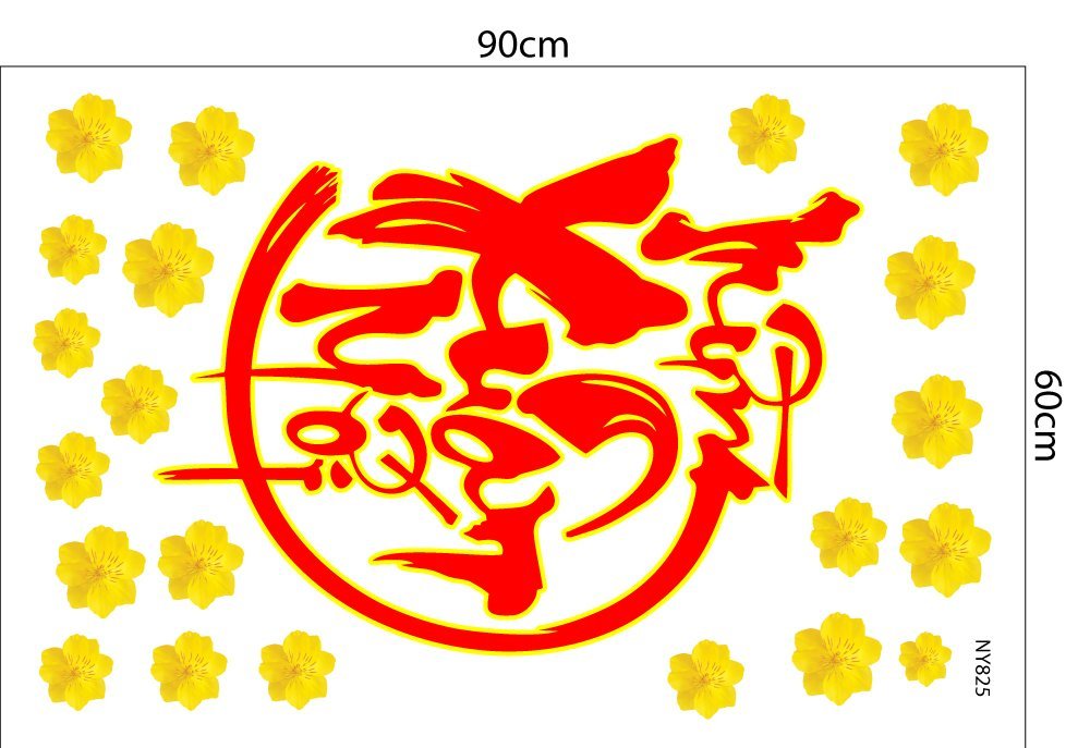Combo Decal Trang Trí Tết Thần Tài Và Lân Phát Tài 2026