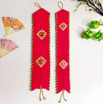 Dây pháo giấy nhung trang trí tết viền vàng cao cấp