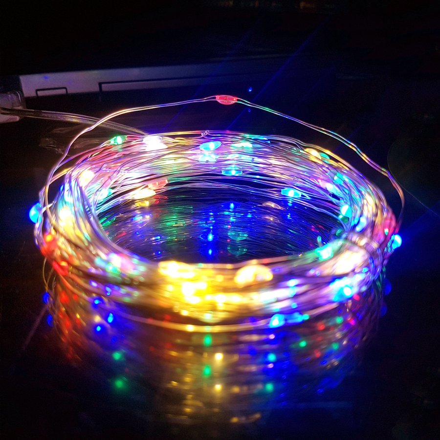 Dây đèn đom đóm LED 1m nháy nhiều màu trang trí