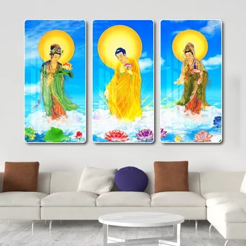 Wandmalereien von drei Buddhas