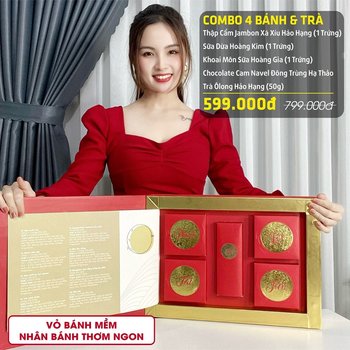Combo 4 bánh kèm trà Ôlong cao cấp Phượng Cát