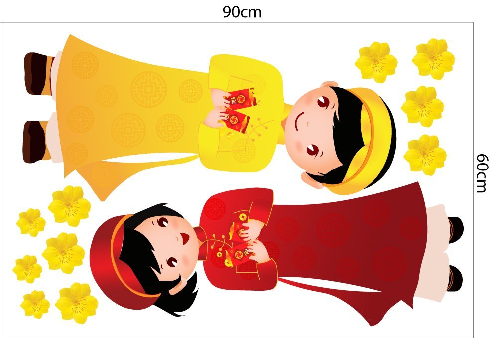 Combo Decal Trang Trí Tết Bé Chúc Xuân Bính Ngọ 2026