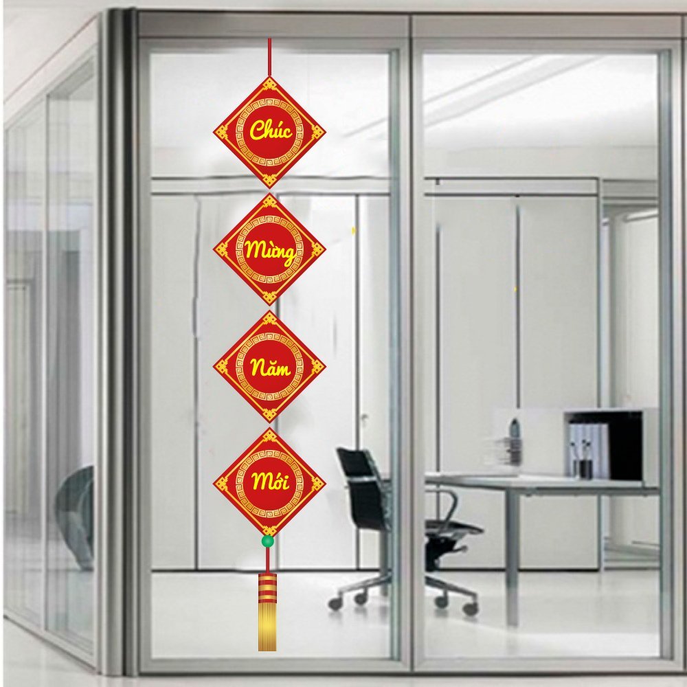Combo Decal Trang Trí Tết Xuân Bính Ngọ An Khang Thịnh Vượng 2026
