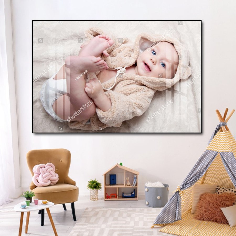 Tranh treo tường em bé cười ngộ nghĩnh đáng yêu 8