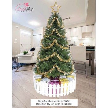Cây thông noel đầu tròn màu xanh 2 inch