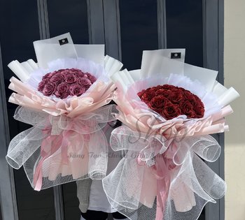 Blumenstrauß aus 20 hochwertigen Glitzerwachsblumen, ein liebevolles Geschenk für ein bedeutungsvolles Jubiläum