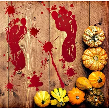 Decal halloween bàn chân máu