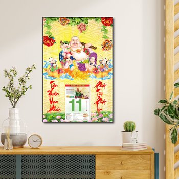 Neujahrskalender Spiegelbild Maitreya Buddha 10 2023
