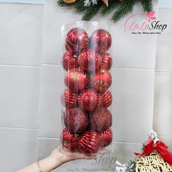 Schachtel mit 24 roten Luftballons 8 cm Weihnachtsdekoration