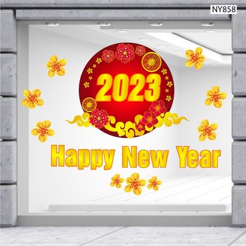 Decal Trang Trí Tết Happy New Year 2023