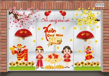 Combo Decal Trang Trí Tết Bé Chúc Xuân Vạn Sự Như Ý 2023