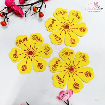Combo aus 3 weichen Aprikosenblüten 11 cm für Tet-Dekoration