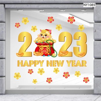 Decal trang trí tết happy new year 2023 mẫu 10