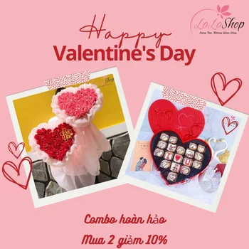 Set Bó Hoa Hồng Sáp Ngọt Ngào Mix Socola Tặng Valentine