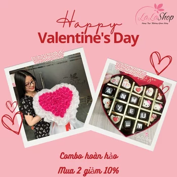 Geschenkset mit Schokoladen- und Wachsstrauß zum Valentinstag für Verliebte