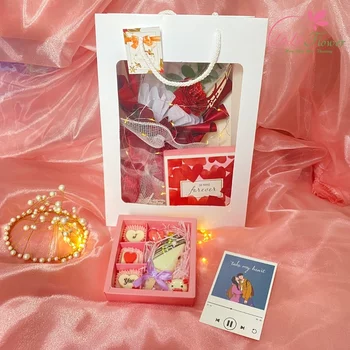 I Love You Square Box Valentine Gift Set Wax Wax Flowers And Chocolate Boxes I Love You