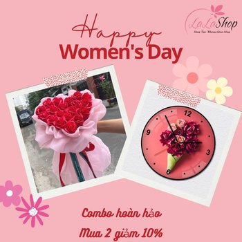 Red Wax Flower Bouquet and Clock Gift for Women\'s Day 2024: Trong ngày Quốc tế Phụ nữ 8/3 năm 2024, hãy tặng cho phụ nữ của bạn một bó hoa tuyệt đẹp và đồng hồ thời trang để thể hiện tình cảm và sự quan tâm đến họ. Nhiều cửa hàng quà tặng đã chuẩn bị sẵn những sản phẩm độc đáo và đẹp mắt để bạn có thể chọn lựa.