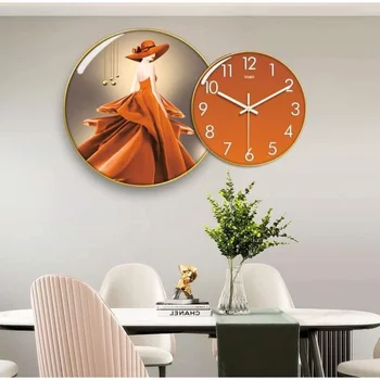 Tranh Đồng Hồ Treo Tường UV Pha Lê Bóng Cô Gái Nghệ Thuật