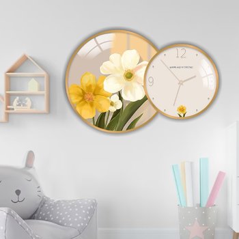 Tranh Đồng Hồ Treo Tường UV Pha Lê Bóng Cành Hoa Nghệ Thuật 2