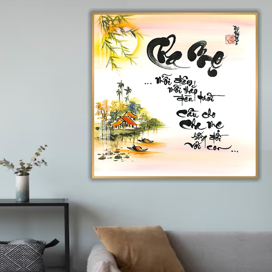 Tranh Thư Pháp Chữ Cha Mẹ