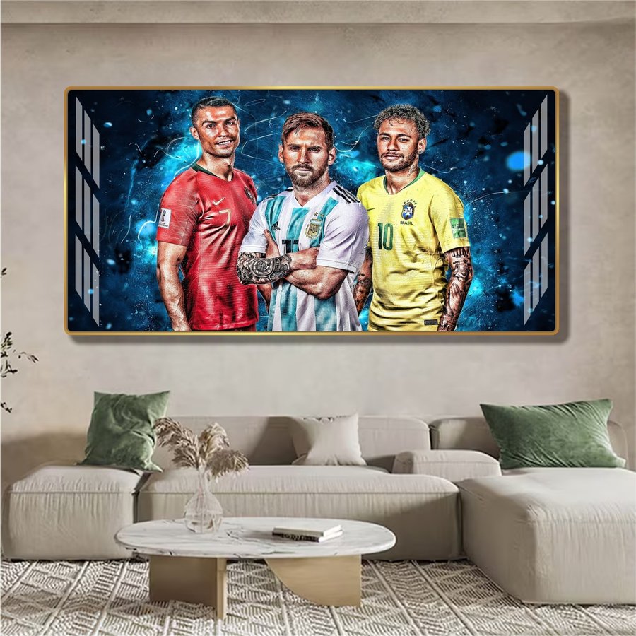 Tranh Treo Tường Cầu Thủ Bóng Đá Lionel Messi, Cristiano Ronaldo, Neymar
