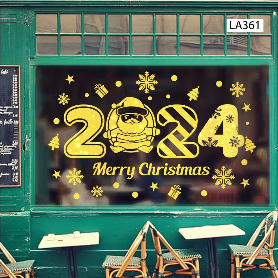 Decal dán tường giáng sinh mừng năm mới 2024 Mery Christmas