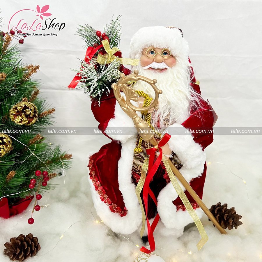 Mô hình Ông Già Noel Đỏ 45cm Và Túi Quà 021