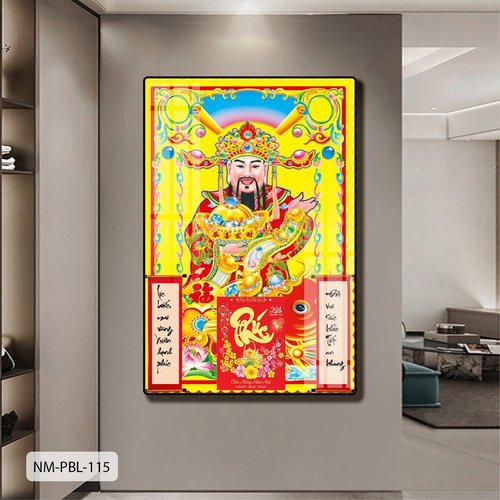 Lịch Tết Tranh Tráng Gương Treo Tường Thần Tài Mẫu 4