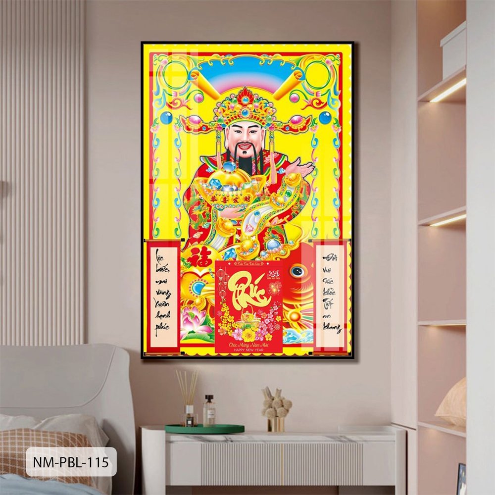 Lịch Tết Tranh Tráng Gương Treo Tường Thần Tài Mẫu 4