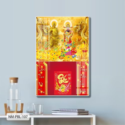 Lịch Tết Tranh Tráng Gương Treo Tường Thần Tài May Mắn Tài Lộc