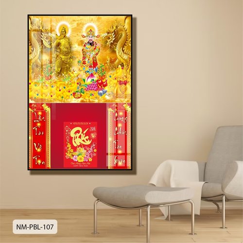 Lịch Tết Tranh Tráng Gương Treo Tường Thần Tài May Mắn Tài Lộc