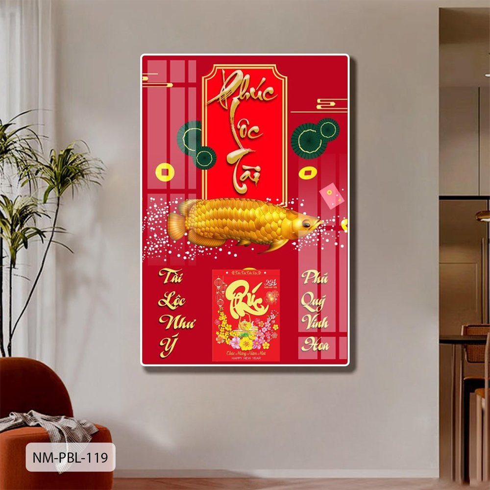 Lịch Tết Tranh Tráng Gương Treo Tường Phúc Lộc Tài