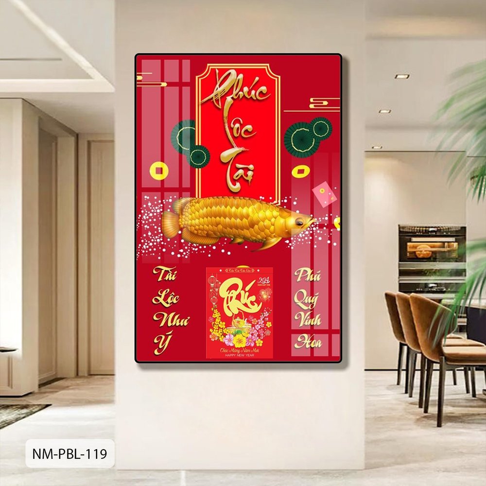 Lịch Tết Tranh Tráng Gương Treo Tường Phúc Lộc Tài