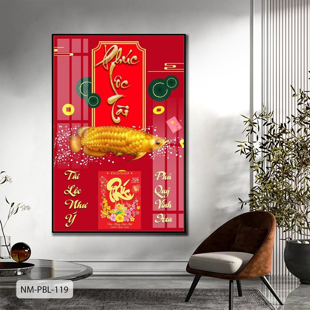 Lịch Tết Tranh Tráng Gương Treo Tường Phúc Lộc Tài