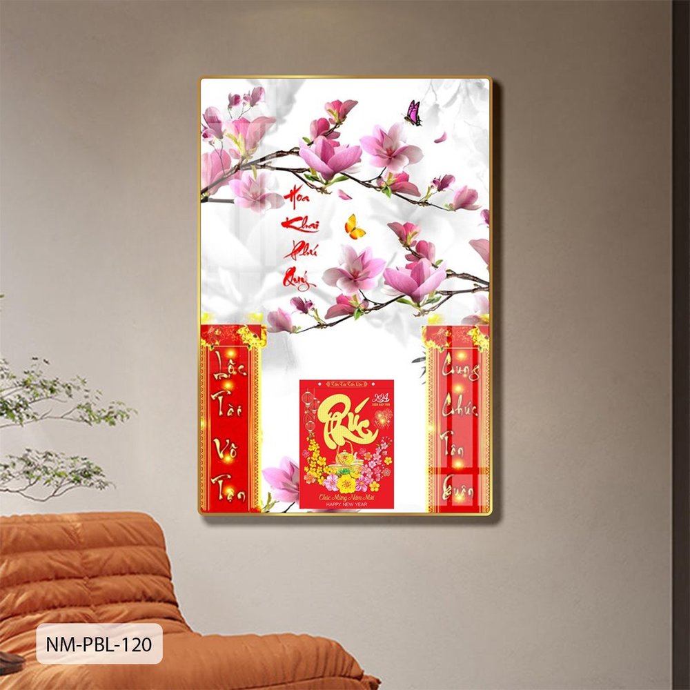Lịch Tết Tranh Tráng Gương Treo Tường Hoa Anh Đào Khoe Sắc