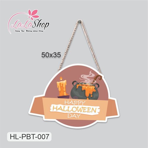 Bảng Treo Cửa Trang Trí Halloween Hình Nến 50x35cm