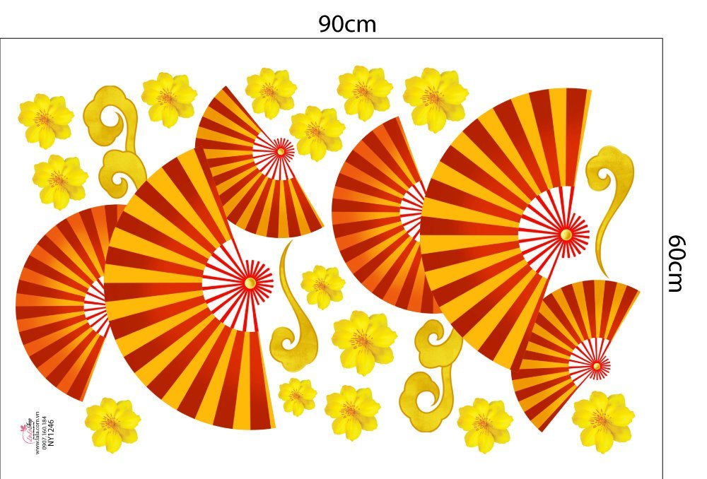 Combo Decal Trang Trí Tết Xuân Bính Ngọ Thần Tài Phúc Lộc 2026