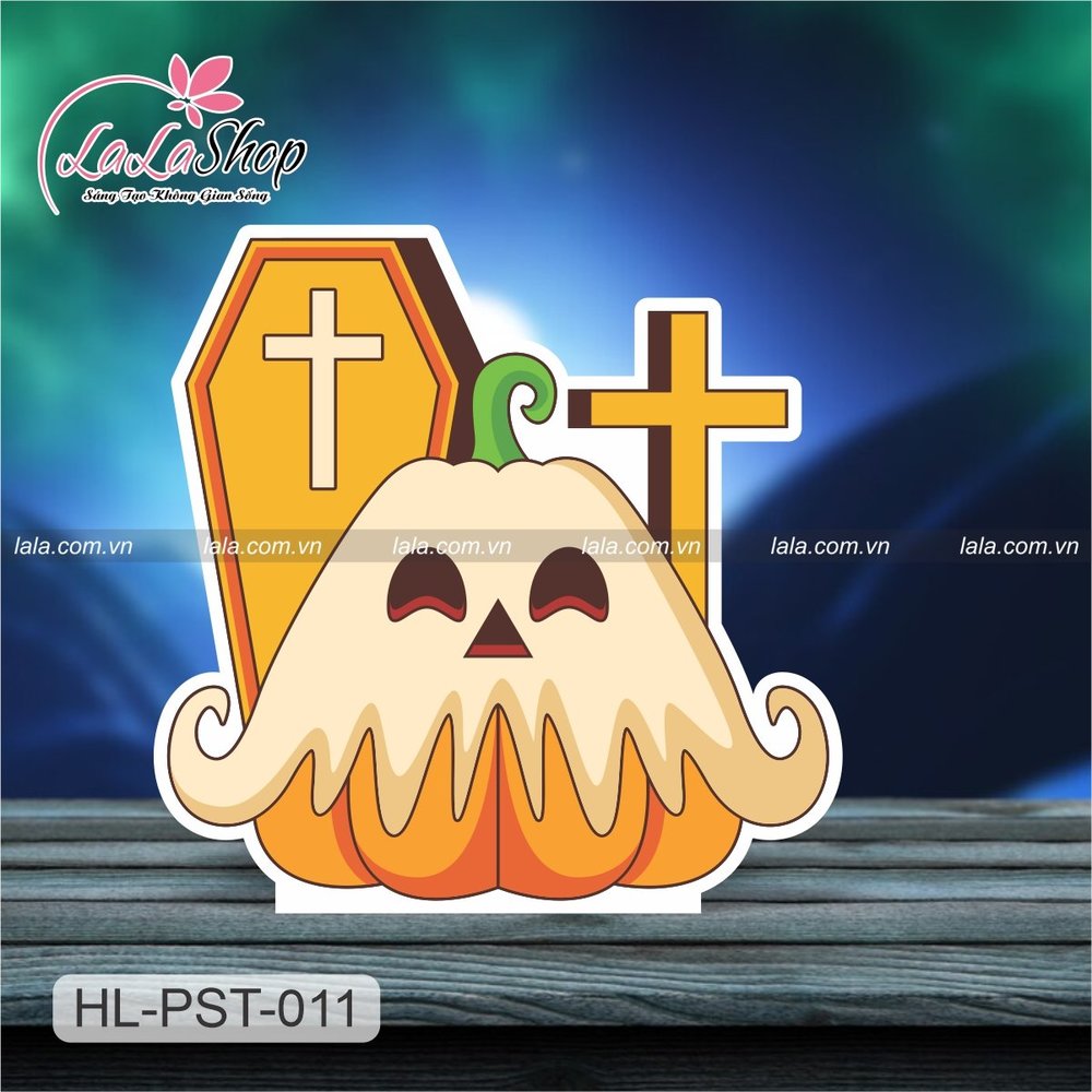 Standee Trang Trí Halloween Bia Mộ Và Bí Ngô