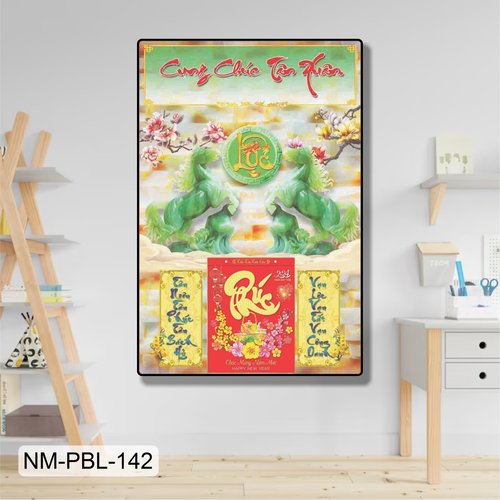 Lịch Tết Tranh Tráng Gương Treo Tường Cung Chúc Tân Xuân Mẫu 1