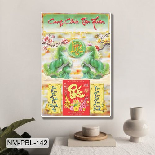 Lịch Tết Tranh Tráng Gương Treo Tường Cung Chúc Tân Xuân Mẫu 1