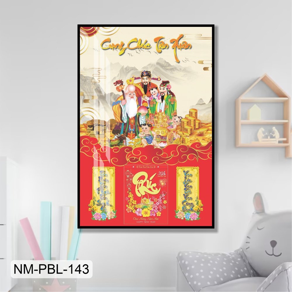 Lịch Tết Tranh Tráng Gương Treo Tường Cung Chúc Tân Xuân Mẫu 2