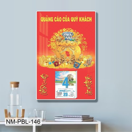 Lịch Tết Tranh Tráng Gương Treo Tường Túi Tiền Tài Lộc Đón Xuân