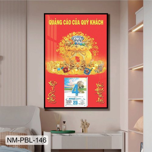 Lịch Tết Tranh Tráng Gương Treo Tường Túi Tiền Tài Lộc Đón Xuân